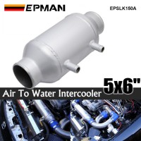 EPMAN 5" x 6" 3" ID/OD Aluminum Water to Air Liquid To Air Intercooler Barrel Cooler For Supercharger Turbo Car EPSLK150A